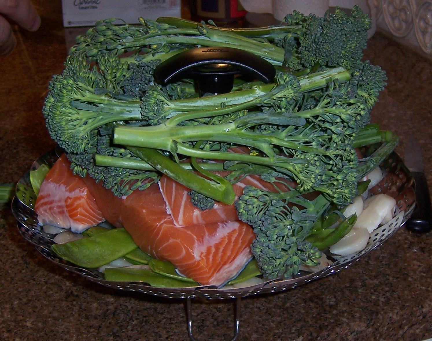 Asian-style Steamed Salmon and Veggies