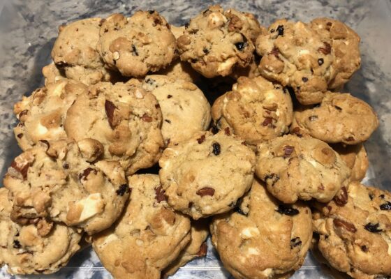 Cherry, Almond and White Chocolate Cookies