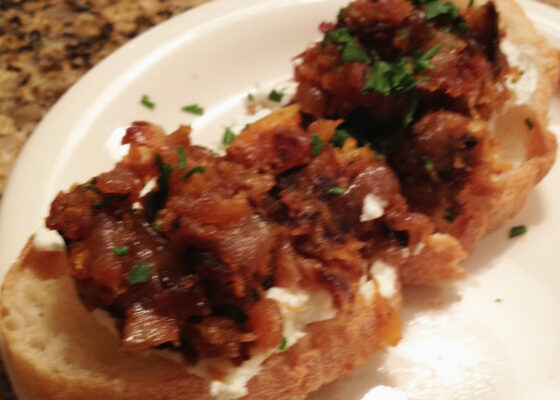 Caramelized Onion & Butternut Squash on Toast